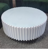 White Executive Modern Round Coffee Table