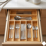 2-in-1 Wooden Cutlery Organizer