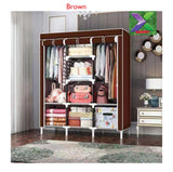 Three-Column Metallic Portable Wardrobe – 130×45×160 cm