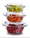 Signature High Borosilicate 3-Piece Glass Casserole Set with Lids – 0.7L, 1L & 1.5L