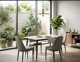 4 Seater Marble Dining Table with Microfibre Chairs