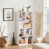 Subra Bookshelf & Bookcase – Elegant White Multi-Shelf Storage Rack for Home, Office & Décor