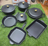 Heavy Duty Cast Iron Enamel Cookware Set.