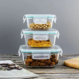 8PCS Rectangular Borosilicate Glass Lunch Box Set – Airtight Food Storage Containers