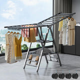 Foldable Heavy-Duty Clothes Drying Rack with Wheels – Large Indoor & Outdoor Laundry Rack