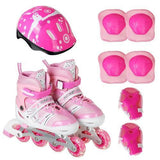 Adjustable Kids Roller Skates Set with Helmet & Protective Gear