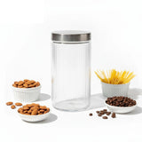 2.1L Ribbed Glass Storage Jar – Elegant Pantry Storage Container
