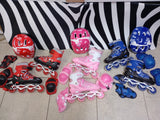 Adjustable Kids Roller Skates Set with Helmet & Protective Gear