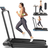 8-Speed Foldable Walking Pad Treadmill – Compact Indoor Walking & Light Jogging Machine with Handlebars