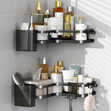 Corner Shower Caddy with Attached Soap & Toothbrush Holder – Space-Saving Bathroom Organizer