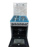 Olelon Free Standing Cooker – 3 Gas Burners + 1 Electric Hotplate (Silver)
