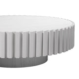 White Executive Modern Round Coffee Table