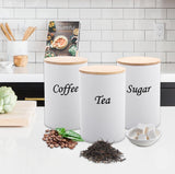 3PCS Sugar, Tea & Coffee Canister Set – Stylish Kitchen Storage Containers.
