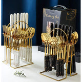 Marble Cutlery Set – Available in Black & White