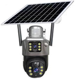Dual Lens Solar Triple Screens 4G PTZ 360° CCTV Camera