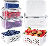Set of 4 Refrigerator Storage Containers – Airtight & Durable Food Organizer