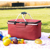 Foldable Thermal Picnic Basket – Insulated Collapsible Food Carrier with Waterproof Lining