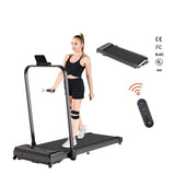 8-Speed Foldable Walking Pad Treadmill – Compact Indoor Walking & Light Jogging Machine with Handlebars