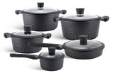 Edenburg 10-Piece Cookware Set (Black) – Induction Enabled