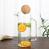 Glass Water Pitcher with Cork Lid – Elegant Serving Carafe