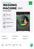 V10WFT 10KG Front Load Washing Machine – Full Automatic with Direct Drive Motor