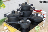 Edenburg 10-Piece Cookware Set (Black) – Induction Enabled