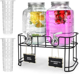 2-in-1 Glass Juice Dispenser – 8L Total Capacity (4L Each)