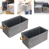 Foldable Grey Clothes Storage Bag & Laundry Bin (47 × 29 × 20cm)