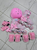 Adjustable Kids Roller Skates Set with Helmet & Protective Gear