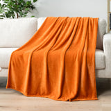Orange Plain Fleece Blanket – Soft & Cozy.