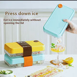 Household Silicone Ice Cube Maker – Press & Pour Ice Tray with Lid.
