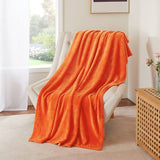 Orange Plain Fleece Blanket – Soft & Cozy.