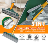 3-in-1 V-Shaped Floor Scrubbing Brush – Broom, Scrubber & Squeegee