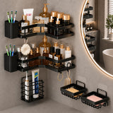Multipurpose 5PCS Shower Caddy Shelf Set – No-Drill Bathroom Wall Organizer