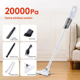 20,000Pa Powerful Vacuum Cleaner – High-Suction Cordless Cleaner for Car, Floors, Carpets & Seats