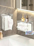 Creative Glacier Pattern Tissue Box Holder – Translucent Wall-Mounted Tissue Dispenser