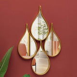Nordic Tear Drop Decor Mirror – Elegant Metal Frame Wall Hanging