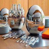 24PCS Executive Egg-Shaped Cutlery Set – Silver