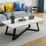 Modern Imported Executive Marble-Top Coffee Table – Elegant Living Room Centrepiece