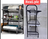 3-Tier Carbon Steel Dish Rack – Durable & Spacious