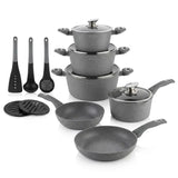 15PC EDEN BURG COOKWARE SET – GREY | STYLISH & DURABLE KITCHEN SET