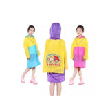 Kids/Pupils Portable PVC Raincoat with Hood & School Bag Pocket .