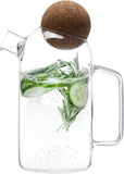 Glass Water Pitcher with Cork Lid – Elegant Serving Carafe