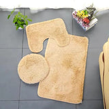 3-in-1 Fluffy Toilet Mat Set – Soft & Absorbent.
