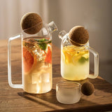Glass Water Pitcher with Cork Lid – Elegant Serving Carafe