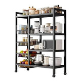 Heavy-Duty Metallic Kitchen Rack with Lockable Wheels – Multifunctional Mobile Storage Organizer 120×32×135cm