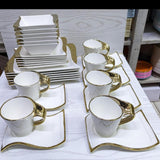 30-Piece Wavy Gold Dinner Set – Elegant Tableware Collection