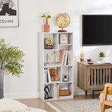 Subra Bookshelf & Bookcase – Elegant White Multi-Shelf Storage Rack for Home, Office & Décor
