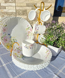 12-Piece Floral Dinner Set – Plates & Cups Collection