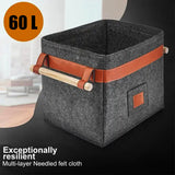 Stylish Storage Basket with Handles 44×39×31cm – Clothes, Towel & Blanket Organizer